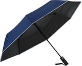 Hovedminiatyrbilde av Marineblå Sammenleggbar Automatisk Paraply med Refleks og Nødhammer