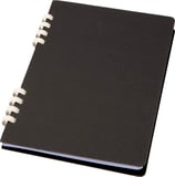 Hovedminiatyrbilde av Solid svart Fil A5 spiralhefte med hardt omslag av resirkulert RCS