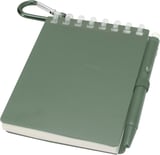 Hovedminiatyrbilde av Melert grønn Lig Mini resirkulert sett med utendørs notatblokk med mykt omslag og kulepenn (svart blekk)