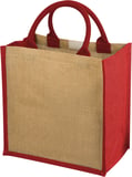 Hovedminiatyrbilde av Naturhvit/Rød Chennai Jute 16L Handlenett