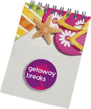 Hovedminiatyrbilde av Hvit/Solid svart Desk-Mate® A7 Notatbok med Spiral