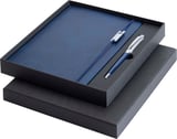 Hovedminiatyrbilde av Ocean blue/Hvit Luxe Legato Elegance Sett med A5 Notatbok med Hardt omslag og Rollerpenn