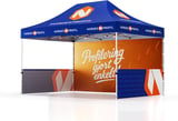 Hovedminiatyrbilde av Trykk på én side av veggene Telt Popup 4,5 x 3 meter inkl tak, bakvegg og to halvvegger