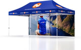 Hovedminiatyrbilde av Trykk på begge sider av vegg Telt Popup 6 x 3 meter inkl tak og bakvegg