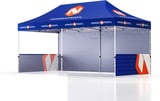 Hovedminiatyrbilde av Trykk på én side av veggene Telt Popup 6 x 3 meter inkl tak, bakvegg og to halvvegger