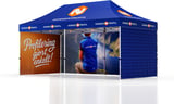 Hovedminiatyrbilde av Trykk på begge sider av veggene Telt Popup 6 x 3 meter inkl tak og tre vegger