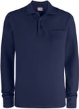 Hovedminiatyrbilde av Dark Navy Clique Basic Langermet Poloskjorte med Lomme