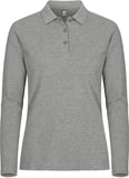 Hovedminiatyrbilde av Grey Melange Clique Manhattan Langermet Poloskjorte Dame