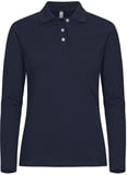 Hovedminiatyrbilde av Dark Navy Clique Stretch Premium Langermet Poloskjorte Dame