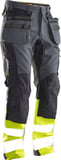 Hovedminiatyrbilde av Dark Grey/Yellow HV Jobman 2134 Core Stretch Håndverksbukse