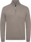 Hovedminiatyrbilde av Nougat Melange Cutter & Buck Oakville Half-Zip Strikkegenser