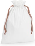 Hovedminiatyrbilde av Soft White/Rose Gold Westford Mill 140 g/m2 Bomull Gaveposer med Snøring