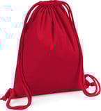 Hovedminiatyrbilde av Classic Red Westford Mill Premium 200 g/m2 Økologisk Bomull 12L Gympose