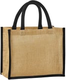 Hovedminiatyrbilde av Natural/Black Westford Mill Natural Starched Midi Tote Jute 14L Handlenett
