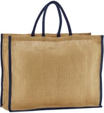 Hovedminiatyrbilde av Natural/Navy Westford Mill Natural Starched Jute 46L Shoppingbag