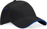 Hovedminiatyrbilde av Black/Bright Royal Beechfield Ultimate 5 Panel Cap- Sandwich