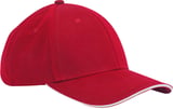 Hovedminiatyrbilde av Classic Red/White Beechfield Earthaware® classic organic cotton 6 panel cap sandwich peak
