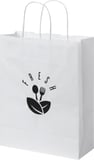 Hovedminiatyrbilde av Hvit Papirpose Medium (25 x 11 x 32 cm) 80 g/m2 Kraftpapir med Vridde Håndtak