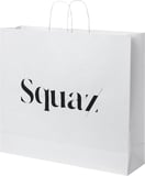 Hovedminiatyrbilde av Hvit Papirpose XXL (49,5 x 14 x 44 cm) 90-100 g/m2 Kraftpapir med Vridde Håndtak