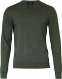 Hovedminiatyrbilde av Olive Melange Nimbus Brighton Bomull og Nylon V-Neck  Strikkegenser