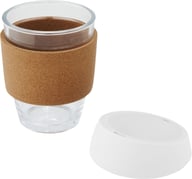 Miniatyrbilde 4 av Hvit Lidan 360 ml Borosilikatglass med korkgrep Termokopp