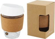 Miniatyrbilde 6 av Hvit Lidan 360 ml Borosilikatglass med korkgrep Termokopp