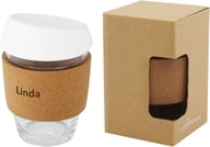 Miniatyrbilde 7 av Hvit Lidan 360 ml Borosilikatglass med korkgrep Termokopp