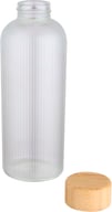 Miniatyrbilde 2 av Transparent Mirage enkeltvegget borosilikat glassflaske med bambuslokk, 650 ml