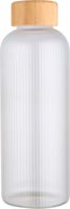 Miniatyrbilde 1 av Transparent Mirage enkeltvegget borosilikat glassflaske med bambuslokk, 650 ml