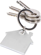 Miniatyrbilde 3 av Blå Nook Rustfritt Stål Husformet  Nøkkelring