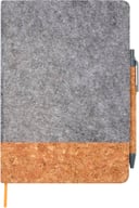 Miniatyrbilde 2 av Grå/Naturhvit Veronica A5 Resirkulert Notatbok med Penn