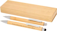 Miniatyrbilde 5 av Naturhvit Oblys Bambus Sort Blekk Pennesett