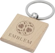 Miniatyrbilde 3 av Naturhvit Gioia Bøk Kvadratisk Nøkkelring