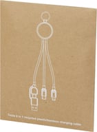 Miniatyrbilde 6 av Solid svart Tecta Resirkulert Plast og Bambus 6-i-1 Nøkkelring og  Ladekabel