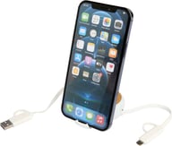 Miniatyrbilde 4 av Hvit Chechia 5-i-1 Resirkulert Plast og Bambus Uttrekkbar Ladekabel med 45W hurtiglading