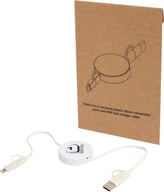Miniatyrbilde 6 av Hvit Citala 5-i-1 Resirkulert Plast Uttrekkbar Ladekabel med 40W Hurtiglading