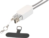 Miniatyrbilde 4 av Hvit Anser nøkkelbånd for smarttelefon av resirkulert plast med innebygd 27 W 5-i-1 kabel