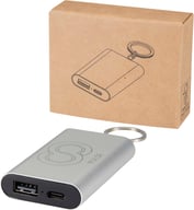 Miniatyrbilde 5 av Sølv Arcturus 2000 mAh mobillader i resirkulert aluminium med nøkkelring