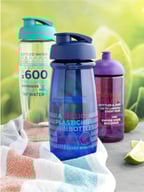 Miniatyrbilde 3 av Transparent/Blå H2O Active® Pulse 600 ml RPET Flipp Lokk Sportsflaske