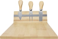 Miniatyrbilde 1 av Natur Seasons Mancheg Bambus Magnetisk Ostebrett med 3 Kniver