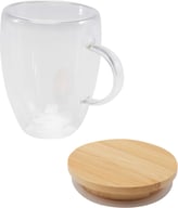 Miniatyrbilde 3 av Transparent klar Seasons Leona 350 ml Bambuslokk Glasskopp