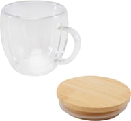 Miniatyrbilde 3 av Transparent klar Seasons Lenora 250 ml Bambuslokk Glasskopp