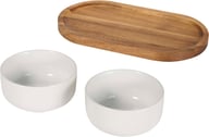 Miniatyrbilde 2 av Hvit Seasons Noa Sett med Trebrett og Serveringsskåler