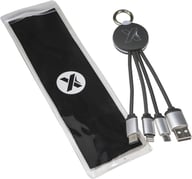 Miniatyrbilde 4 av Blå/Solid svart SCX.design C16 RPET Ring Lysende Logo Ladekabel