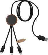 Miniatyrbilde 3 av Tre SCX.design C36 3-i-1 RPET og Bambus Lysende Logo Ladekabel