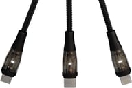 Miniatyrbilde 2 av Solid svart SCX.design C50 5-i-1 Hurtigladende 100 W Ladekabel med Digital Skjerm
