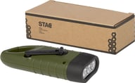Miniatyrbilde 3 av Militærgrønn STAC Helios Solcelledynamo Lommelykt med Karabinkrok
