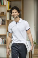 Miniatyrbilde 5 av Hvit Elevate Morgan kortermet polo med kontrastfarge herre