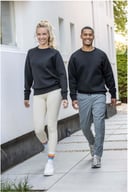 Miniatyrbilde 4 av Solid svart Elevate Yukon unisex interlock treningsgenser med rund hals