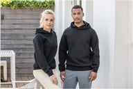 Miniatyrbilde 4 av Solid svart Elevate Danali unisex interlock trenings hettegenser